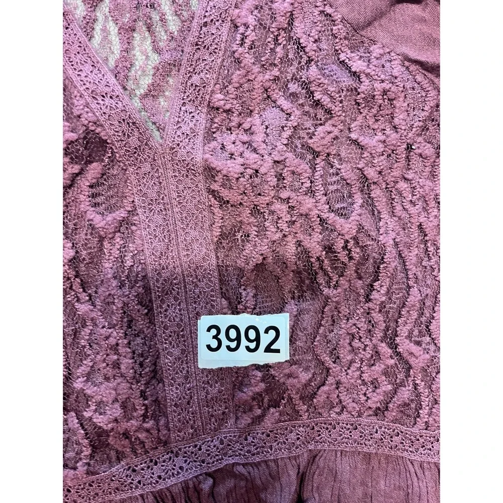 American Eagle Outfitters‎ Burgundy Lace Peplum Long Sleeve Top Blouse S - Picture 5 of 5